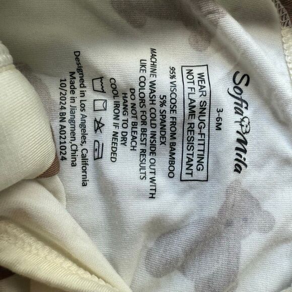 Sofia Mila Bamboo Baby Zippy Pajama size 3-6 months bear and dinosaur print - Picture 3 of 8